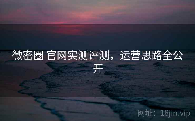 微密圈 官网实测评测，运营思路全公开